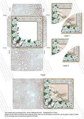 Ice Church Poinsettia Mini Card Envelope Duo Stacker