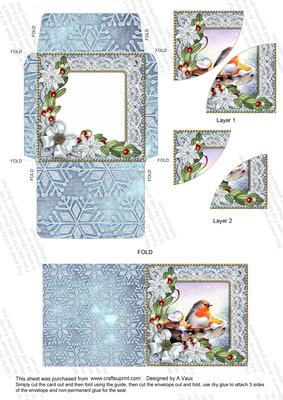 Blue Robin Poinsettia Mini Card Envelope Duo Stacker