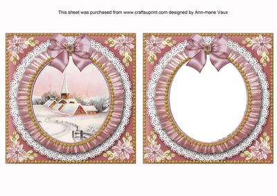 Pink Church Ruffle Shaker Frame with Base