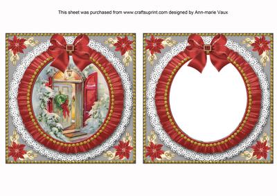 Christmas Door Ruffle Shaker Frame with Base