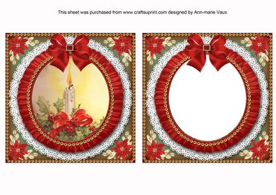 Single Red Candle Ruffle Shaker Frame with Base