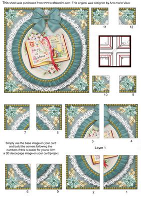Glory Book Blue Ruffle 5in Quad Corner Stacker