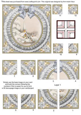 Ice Church Ruffle 5in Quad Corner Stacker