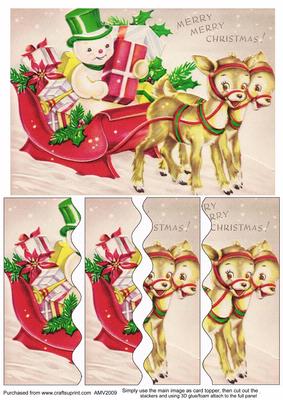 Snowman Family Sleigh Ride Wavy Side Stacker