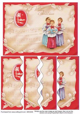 Merry Christmas Carolers Wavy Side Stacker