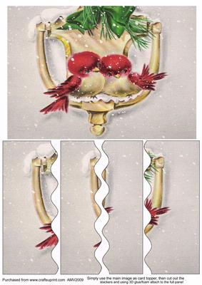 Christmas Love Birds Wavy Side Stacker