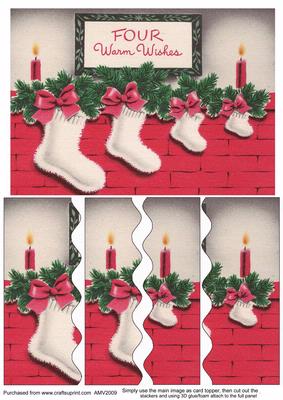 Four Warm Christmas Wishes Wavy Side Stacker