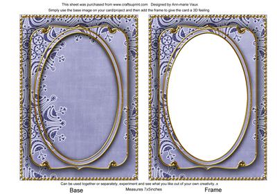 Blue Snowflake Glitter 7x5in Shaker Base and Frame
