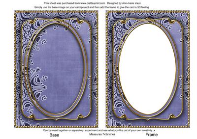 Dark Blue Snowflake Glitter 7x5in Shaker Base and Frame