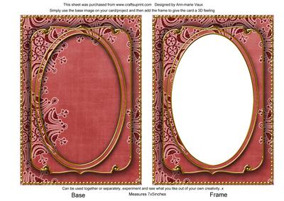 Dark Red Snowflake Glitter 7x5in Shaker Base and Frame