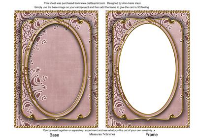 Dusky Pink Snowflake Glitter 7x5in Shaker Base and Frame