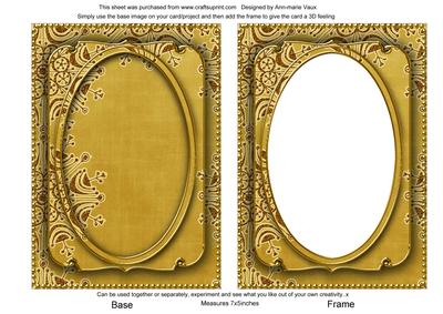 Gold Snowflake Glitter 7x5in Shaker Base and Frame