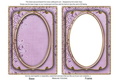 Lilac Snowflake Glitter 7x5in Shaker Base and Frame