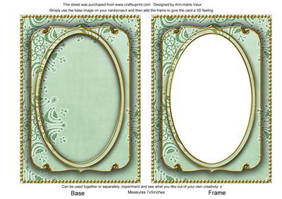 Mint Green Snowflake Glitter 7x5in Shaker Base and Frame