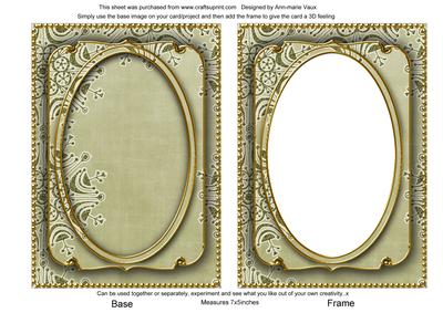 Olive Snowflake Glitter 7x5in Shaker Base and Frame