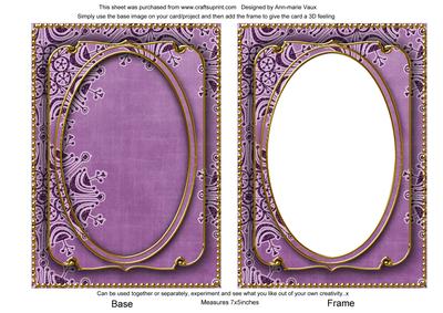 Purple Snowflake Glitter 7x5in Shaker Base and Frame