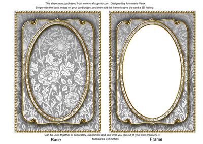 Silver Grey Multi Floral 7x5in Shaker Base and Frame