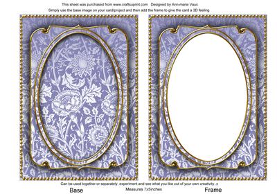 Blue Multi Floral 7x5in Shaker Base and Frame