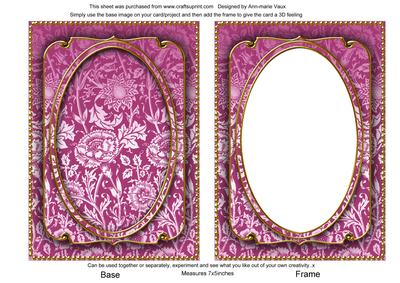 Cerise Multi Floral 7x5in Shaker Base and Frame