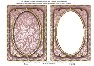 Dusky Pink Multi Floral 7x5in Shaker Base and Frame
