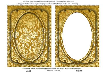Gold Multi Floral 7x5in Shaker Base and Frame