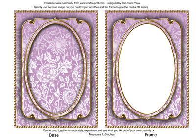Lilac Multi Floral 7x5in Shaker Base and Frame
