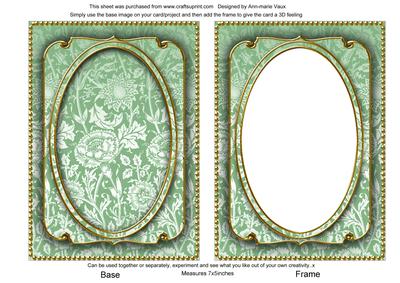 Mid Green Multi Floral 7x5in Shaker Base and Frame