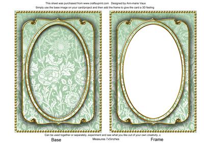 Mint Green Multi Floral 7x5in Shaker Base and Frame