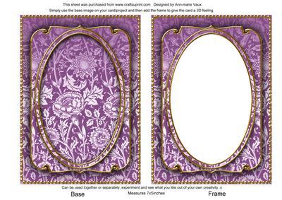 Purple Multi Floral 7x5in Shaker Base and Frame