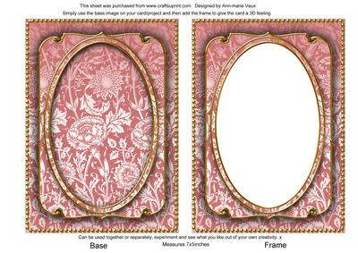 Red Multi Floral 7x5in Shaker Base and Frame