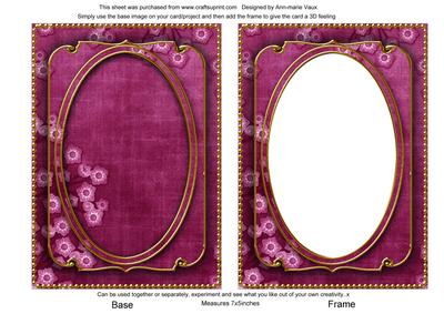 Cerise Blossom Edge 7x5in Shaker Base and Frame