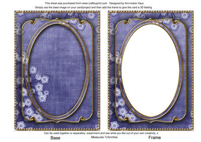 Blue Blossom Edge 7x5in Shaker Base and Frame