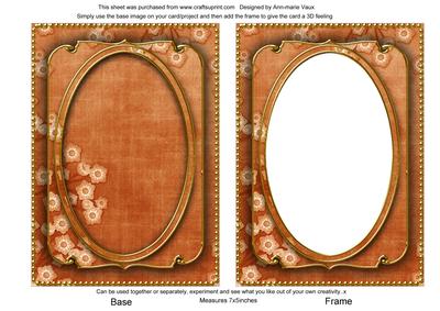 Burnt Orange Blossom Edge 7x5in Shaker Base and Frame