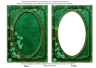 Dark Green Blossom Edge 7x5in Shaker Base and Frame