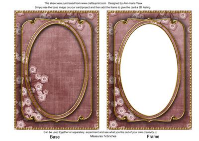 Dusky Pink Blossom Edge 7x5in Shaker Base and Frame