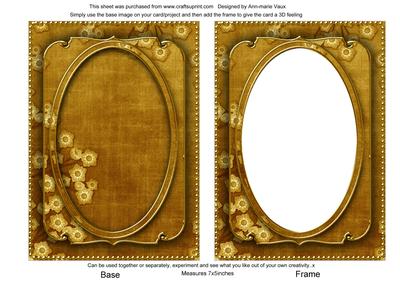 Gold Blossom Edge 7x5in Shaker Base and Frame