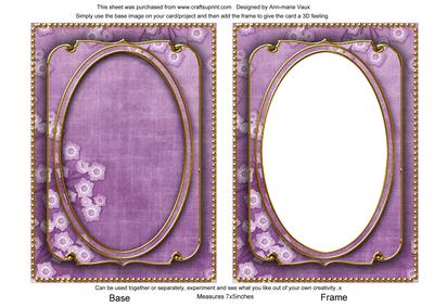 Lilac Blossom Edge 7x5in Shaker Base and Frame