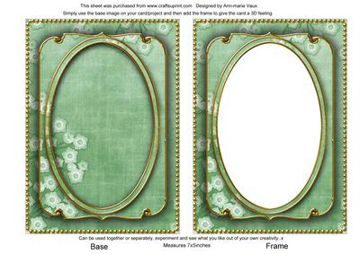 Mint Green Blossom Edge 7x5in Shaker Base and Frame