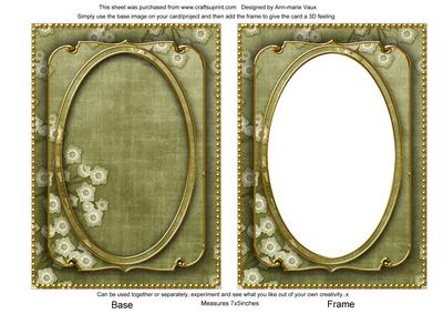 Olive Blossom Edge 7x5in Shaker Base and Frame