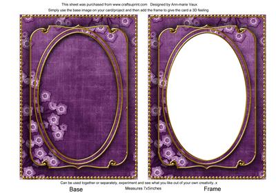 Purple Blossom Edge 7x5in Shaker Base and Frame
