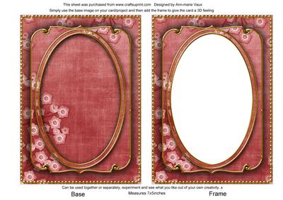 Red Blossom Edge 7x5in Shaker Base and Frame
