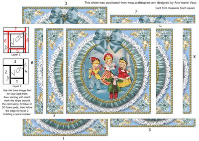 Blue Carol Singers Ruffle 5in Spiral Edge Stacker