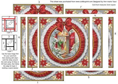 Christmas Door Ruffle 5in Spiral Edge Stacker