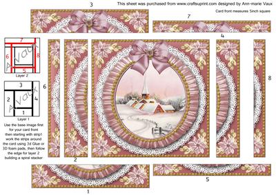 Pink Church Ruffle 5in Spiral Edge Stacker