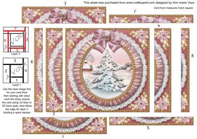 Dusky Pink Tree Ruffle 5in Spiral Edge Stacker