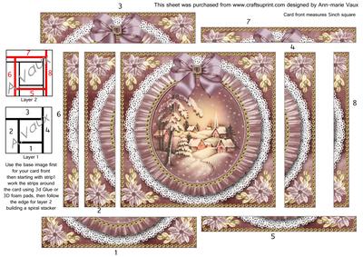 Snowy Village Ruffle 5in Spiral Edge Stacker