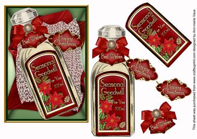 Seasonal Goodwill Red Bottle Step by Step Decoupage