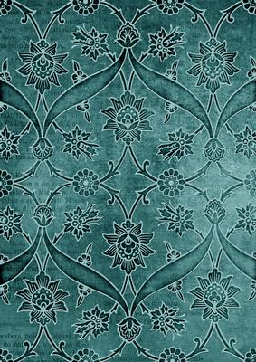 Dusky Teal Entwined Embossed Floral A4 Backing Paper
