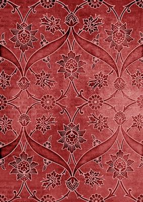 Red Entwined Embossed Floral A4 Backing Paper