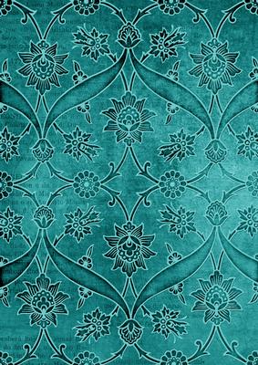 Teal Entwined Embossed Floral A4 Backing Paper